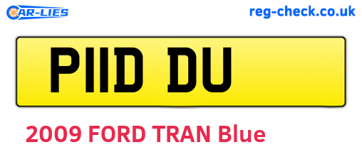 P11DDU are the vehicle registration plates.