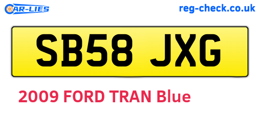 SB58JXG are the vehicle registration plates.
