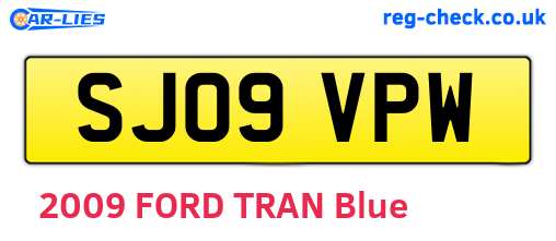 SJ09VPW are the vehicle registration plates.