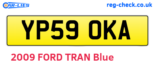 YP59OKA are the vehicle registration plates.