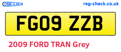 FG09ZZB are the vehicle registration plates.