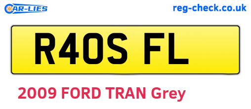 R40SFL are the vehicle registration plates.