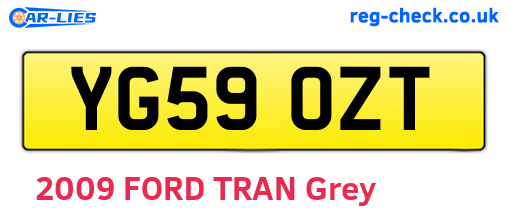 YG59OZT are the vehicle registration plates.