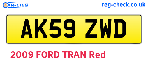 AK59ZWD are the vehicle registration plates.