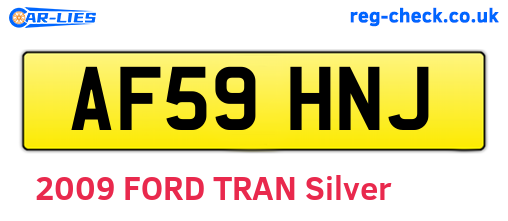 AF59HNJ are the vehicle registration plates.
