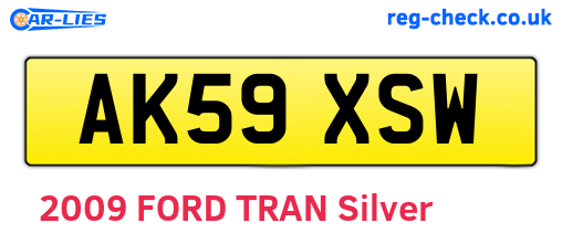 AK59XSW are the vehicle registration plates.