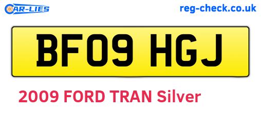 BF09HGJ are the vehicle registration plates.