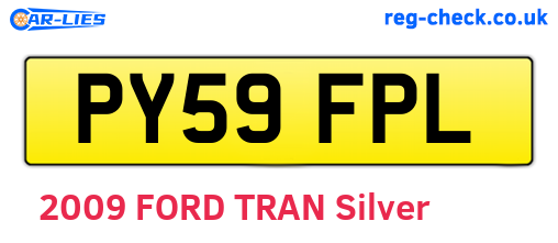 PY59FPL are the vehicle registration plates.