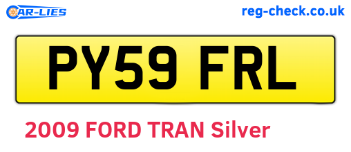 PY59FRL are the vehicle registration plates.