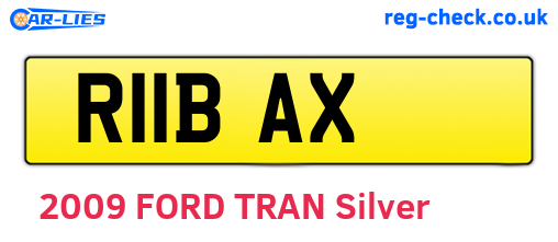R11BAX are the vehicle registration plates.