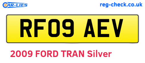 RF09AEV are the vehicle registration plates.