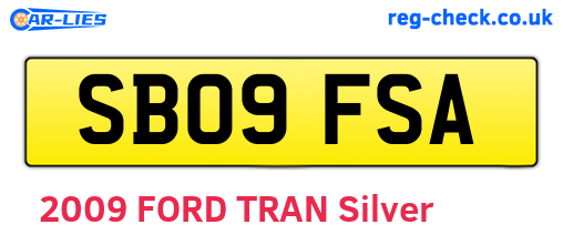 SB09FSA are the vehicle registration plates.