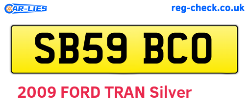 SB59BCO are the vehicle registration plates.