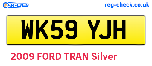 WK59YJH are the vehicle registration plates.
