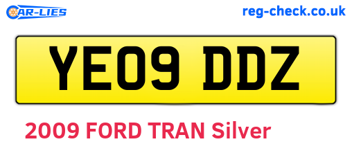 YE09DDZ are the vehicle registration plates.