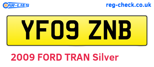 YF09ZNB are the vehicle registration plates.