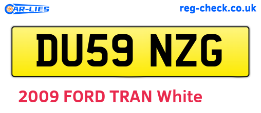 DU59NZG are the vehicle registration plates.