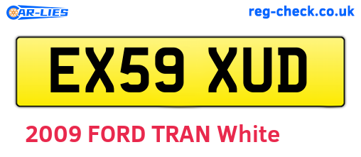 EX59XUD are the vehicle registration plates.