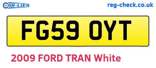 FG59OYT are the vehicle registration plates.