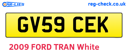 GV59CEK are the vehicle registration plates.
