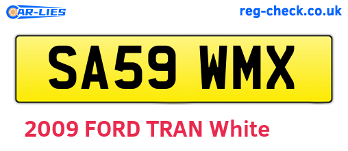 SA59WMX are the vehicle registration plates.