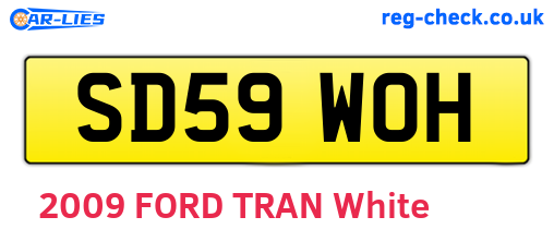 SD59WOH are the vehicle registration plates.