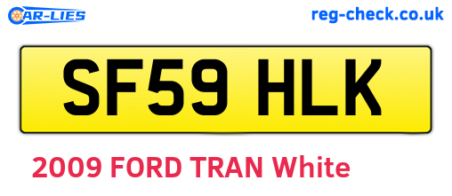SF59HLK are the vehicle registration plates.