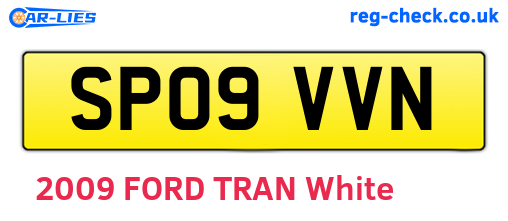 SP09VVN are the vehicle registration plates.