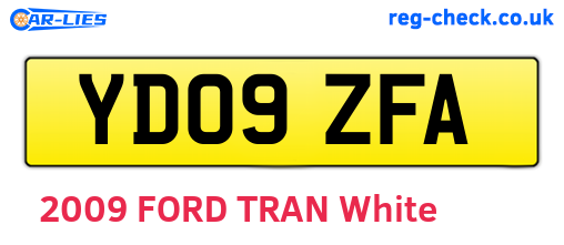YD09ZFA are the vehicle registration plates.