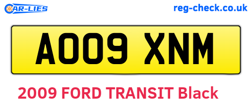 AO09XNM are the vehicle registration plates.