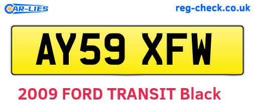 AY59XFW are the vehicle registration plates.