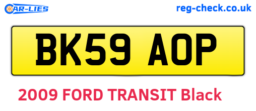 BK59AOP are the vehicle registration plates.