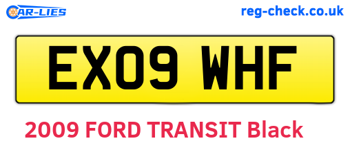 EX09WHF are the vehicle registration plates.