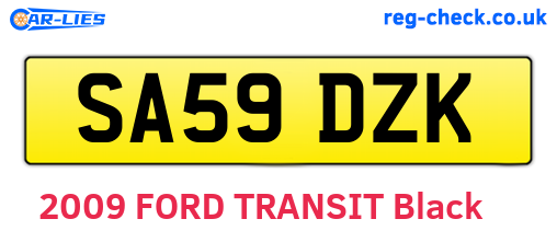 SA59DZK are the vehicle registration plates.