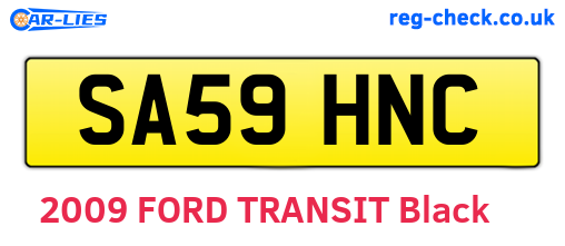 SA59HNC are the vehicle registration plates.