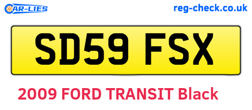 SD59FSX are the vehicle registration plates.