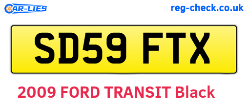 SD59FTX are the vehicle registration plates.