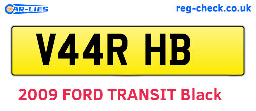V44RHB are the vehicle registration plates.