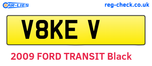 V8KEV are the vehicle registration plates.