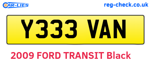 Y333VAN are the vehicle registration plates.