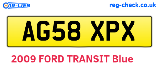 AG58XPX are the vehicle registration plates.