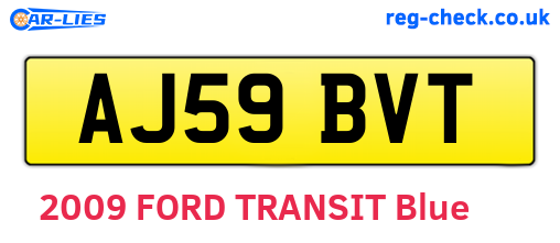 AJ59BVT are the vehicle registration plates.