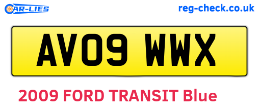 AV09WWX are the vehicle registration plates.