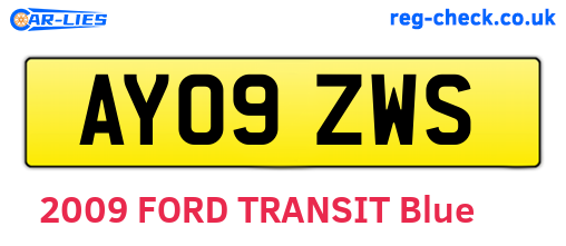 AY09ZWS are the vehicle registration plates.