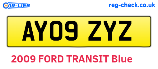 AY09ZYZ are the vehicle registration plates.