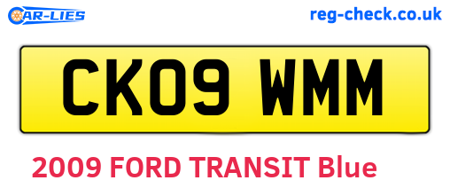 CK09WMM are the vehicle registration plates.
