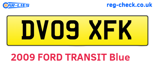 DV09XFK are the vehicle registration plates.