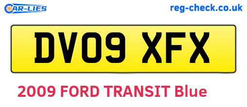 DV09XFX are the vehicle registration plates.