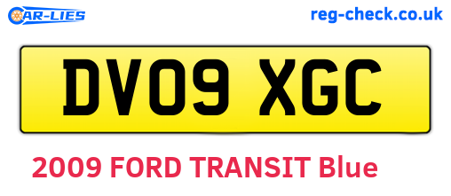 DV09XGC are the vehicle registration plates.