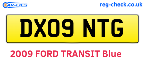 DX09NTG are the vehicle registration plates.